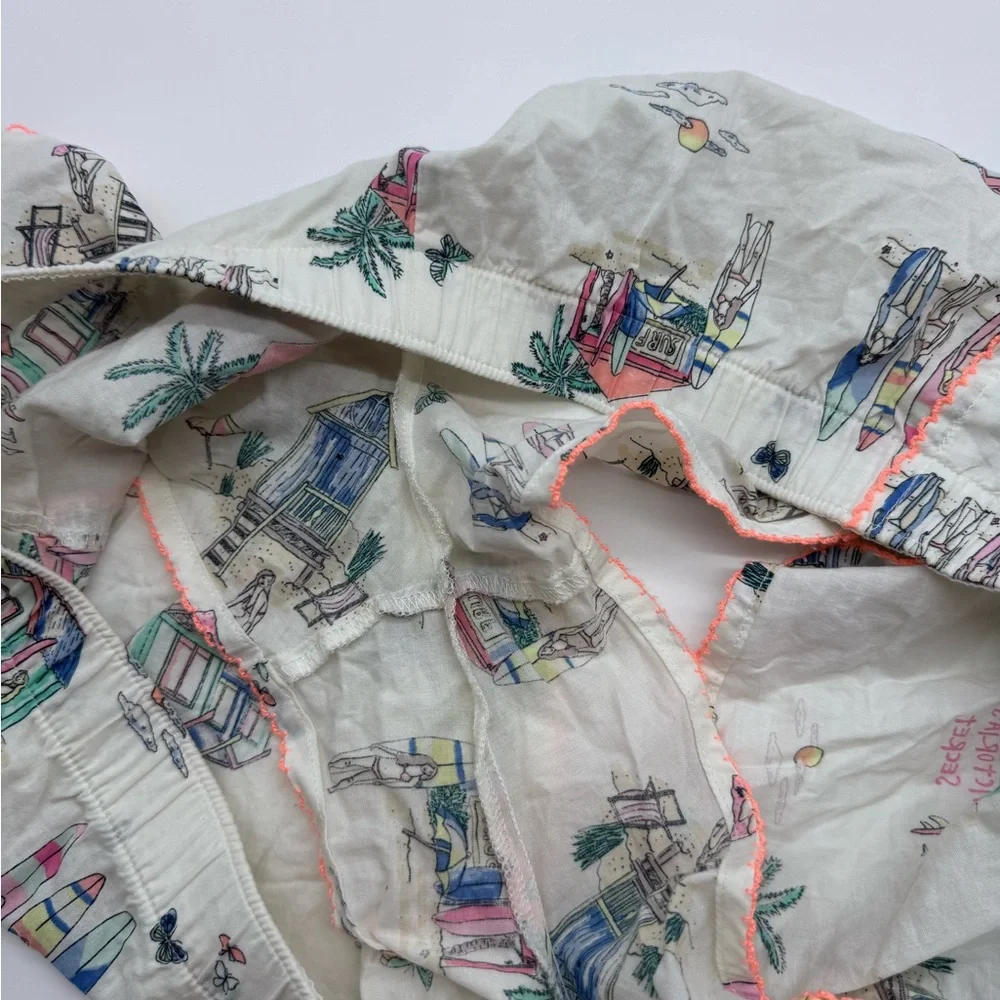 Victoria's Secret White Printed‎ Beach/Surf Scene Lounge Shorts, L - Picture 11 of 12